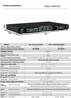 Amplificateur de puissance numérique BHA D4300 1U 1200W*4 8Ω, processeur d'amplificateur de puissance pur, performance stable, prix de gros, OEM