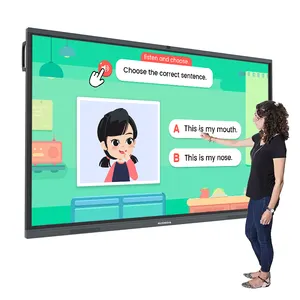 Matériel de réunion éducatif 65 pouces écran de résolution 4k affichage android panneau d'affichage lcd interactif