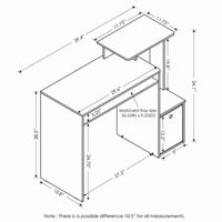 Houten gamingbureau met uittrekbaar toetsenbordplateau & zijplanken Modern werkstation met opberglade