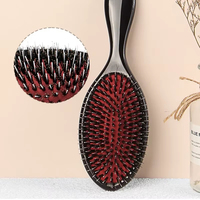 Brosse à cheveux personnalisée en poils de sanglier pour cheveux bouclés brosse démêlante pour coiffeur en vente brosse à cheveux lissante personnalisée pour filles