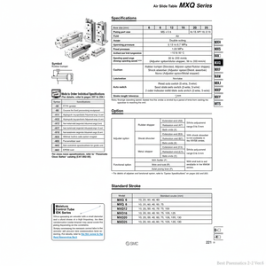 MXQ16-10B โต๊ะสไลด์ลมนิวเมติก SMC - Product Image 1