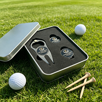 Ensemble cadeau de golf tout en métal, outils professionnels de réparation de divots de golf, marqueur de balle de golf poli de qualité usine