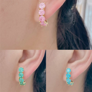Pendientes <span class=keywords><strong>de</strong></span> Aro <span class=keywords><strong>CH</strong></span>-LAE0854 con Baño <span class=keywords><strong>de</strong></span> Plata y Circonitas, <span class=keywords><strong>Aros</strong></span> <span class=keywords><strong>de</strong></span> Cobre Multicolor con Baño <span class=keywords><strong>de</strong></span> <span class=keywords><strong>Oro</strong></span> y Circonitas, Joyería <span class=keywords><strong>de</strong></span> Moda para Mujer - Product Image 3