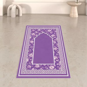 Tappetino da Preghiera Musulmano Rosa con Motivi, Morbido e Soffice Tappeto Islamico di Lusso per la Preghiera Araba, per Casa e Soggiorno - Product Image 3
