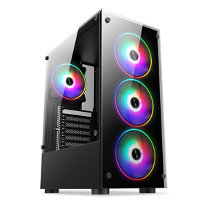 ATX Case Computador <span class=keywords><strong>Gamer</strong></span> <span class=keywords><strong>PC</strong></span> Carcasa Componentes de la computadora Gabinete Mid Tower Gaming Case con ventana de panel lateral - Product Image 1