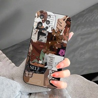 Café Papillon Impression Élève Oeil Pro Caméra Trou TPU Housse de Téléphone Portable pour Iphone 17 X Xr Xs 11 12 13 14 15 16 Pro Max