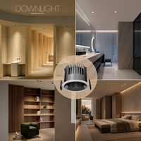 Spot encastré COB dimmable TRIAC avec CRI95, design anti-éblouissement, en aluminium, pour éclairage d'hôtel et de boutique