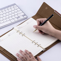6 anneaux planificateur Journal Budget classeur cuir couverture de cahier personnalisé feuilles mobiles classeur nouveauté A6 Pu cuir personnaliser Logo