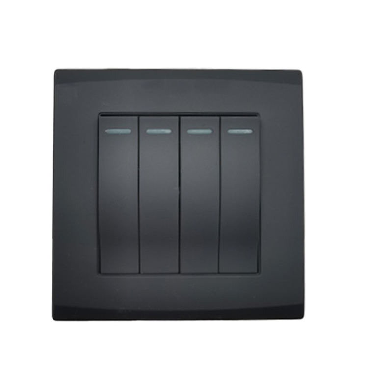 Light Switches Pc Plate Electrical UK Standard British Type Electric Power 1/2 Way 1/2/3/4 Gang Push Button Wall Switch