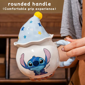 Tazas de Cerámica con Dibujos Animados de <span class=keywords><strong>Disney</strong></span>, Tazas Bonitas con Asa y Tapa para Café, Leche, Oficina, Hogar, Regalo y Venta al por Mayor - Product Image 6