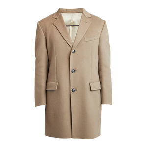Elegante <span class=keywords><strong>cappotto</strong></span> da <span class=keywords><strong>uomo</strong></span> in lana <span class=keywords><strong>cammello</strong></span> con revers intaccati e soprabito invernale con chiusura a bottoni - Product Image 1