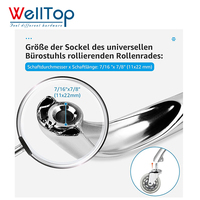 WELLTOP Vente en gros Accessoires de meubles Quincaillerie de remplacement Pivotant en métal Pied de base de chaise de bureau Pied de base de chaise