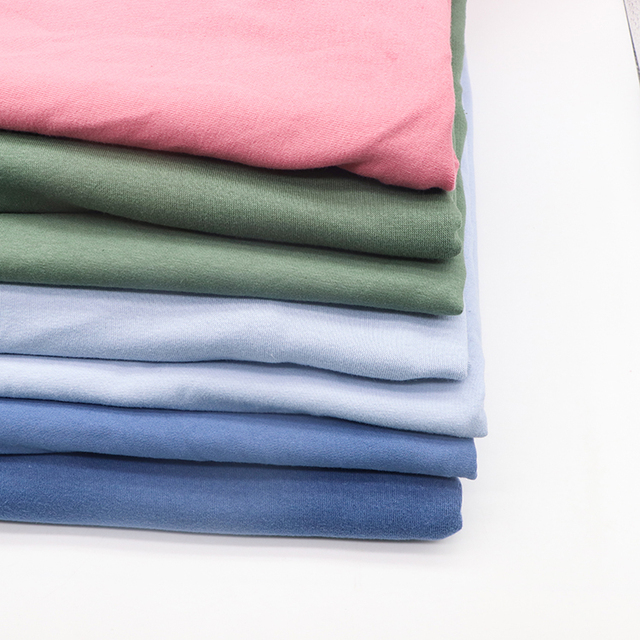 Custom Jersey Cotton Rib Fabric 93 Cotton 7 Spandex Knitted Soft Dyed Organic Rib Fabric for T-shirt Neckline
