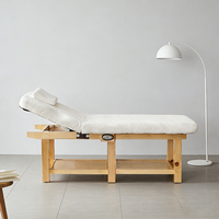 Vente d'usine : Table de massage à cadre en bois, table de physiothérapie, mobilier de salon de beauté avec armoire à outils