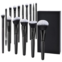15 pièces ensemble de pinceaux de maquillage de qualité supérieure écologique accepter une marque privée kit de pinceaux de maquillage cosmétique multifonctionnel de luxe