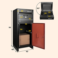 Boîte aux lettres en métal pour colis, boîte de dépôt extérieure en acier inoxydable, boîte aux lettres sur pied, boîte de dépôt traversante