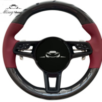 Volant en cuir rouge clouté modifié GT pour Porsche Cayenne Panamera 911 997 985 981 Boxster Cayman 987 2021 2020