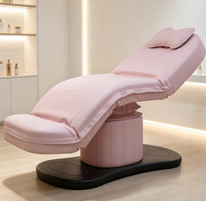 Table de soin électrique rose réglable en similicuir PU pour salon de beauté et massage - Product Image 1