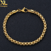 Conjunto de Joyería Versátil Unisex con Cadena de Perlas Cuadradas y Circonitas Engastadas, 0.3mm de Grosor, 3m de Longitud, Bañado en Oro, Ideal para Regalos