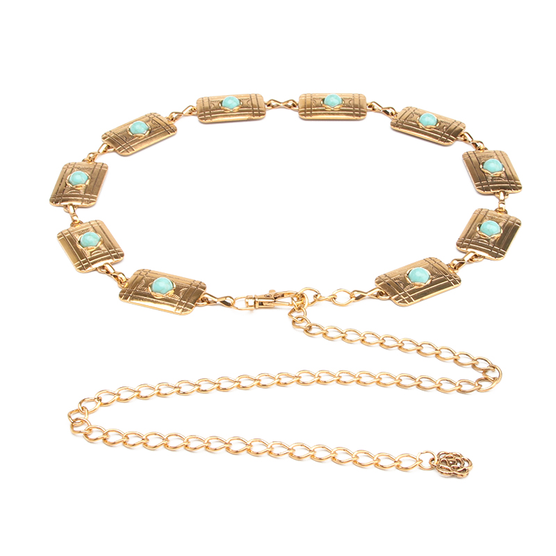 Новые модные Универсальные Ретро узор талии цепочка женские универсальное платье костюм аксессуары ремень