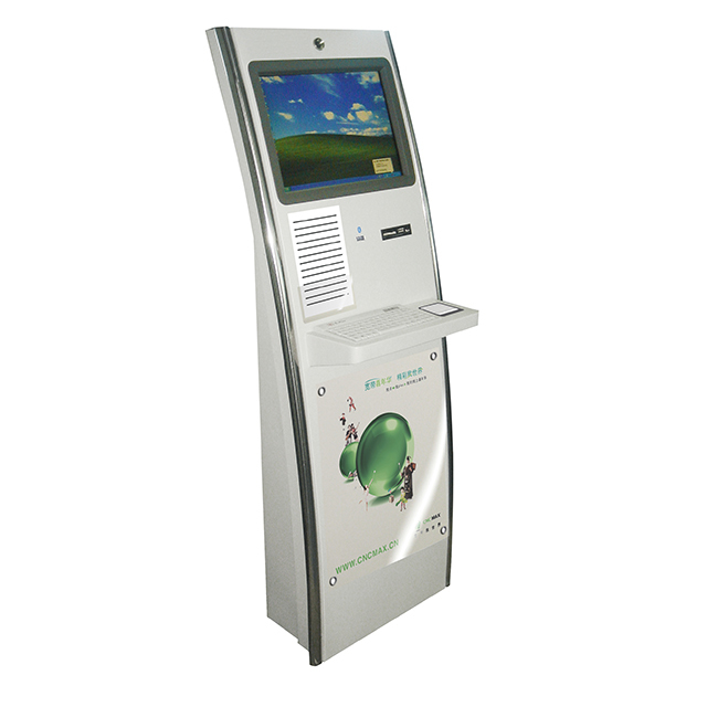 Touch Screen Self Service QR Code Reader Information Kiosk with Metal Keyboard