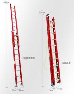 Poulie élargie de type IA 300lbs 16 20 24 28 <span class=keywords><strong>40</strong></span> pieds Prix de l'échelle d'extension en fibre de verre isolante - Product Image 2