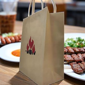 Bolsas de Papel Ecológicas con Logotipo Personalizado para Llevar, Empaque de Alimentos Kraft para Llevar, Papel Kraft Marrón Reciclable al por Mayor - Product Image 5