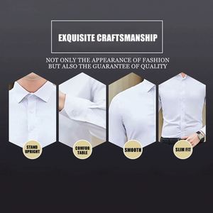 Camisa de Vestir de Manga Larga para Hombre, Cuello Camisero, Antiarrugas, Elástica, de Poliéster, con Logotipo Personalizado, Venta al por Mayor, Uniforme de Trabajo para Oficina - Product Image 5