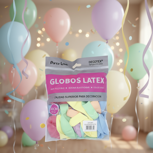 Globos de Látex Party Love de 30 cm en Colores Pastel, Bolsa de 50 Unidades, Decoraciones para Fiestas de Cumpleaños - Product Image 4