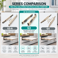 Mécanisme coulissant pour table à manger sur mesure, glissière en aluminium dissimulée pour grands projets de rénovation