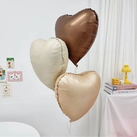 Nouveau 18 pouces coeur rond crème rétro flottant ballons à hélium en aluminium décoration de fête d'anniversaire ensemble de ballons