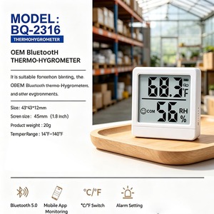 Thermo-hygromètre Bluetooth numérique haute précision avec synchronisation via application pour entrepôt, serre et maison - Product Image 4