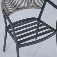 Chaise de loisirs moderne pour balcon de café de jardin, mobilier de jardin, mobilier de balcon en aluminium et plastique, table d'extérieur pour restaurant