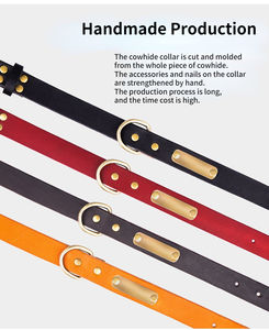 Venta al por mayor de lujo Durable cuero de vaca Collar de perro con opción de grabado de moda Collar de mascota con cierre de hebilla para perros - Product Image 5