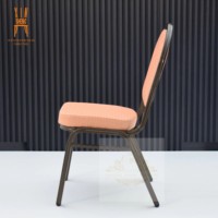 Chaises empilables pour salon, bureau à domicile, banquet, événements, hôtel, design moderne, luxe, coussin, structure métallique