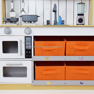 Cocina de Juguete de Madera Natural para Interiores con Horno, Estufa, Fregadero, Licuadora y Contenedores de Almacenamiento, Juego de Cocina de Simulación Montessori para Niños - Product Image 6