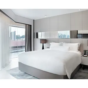 हांगकांग आपूर्तिकर्ता उच्च अंत 5 स्टार होटल रिसॉर्ट बेडरूम फर्नीचर कक्ष सेट के साथ सरल आधुनिक शैली