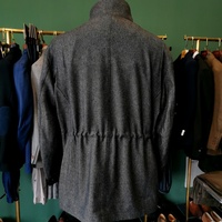 Nouvelle Collection 2026 – Veste Safari Unisexe Grise en Cachemire LP, Col Montant Premium, Fermeture Éclair Utilitaire, Manteau d'Hiver en Laine avec Doublure Polaire