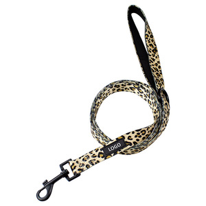 Customized <b>pet</b> walking kit, leopard print dog <b>harness</b>, collar, leash, trash bag, and bib set (6 pieces) - Product Image 2