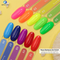 Vernis à ongles gel néon arc-en-ciel personnalisé avec logo, sans HEMA ni TPO, vernis à ongles semi-permanent néon UV LED, vernis à ongles qui s'enlève par trempage