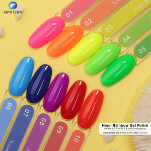 Vernis à ongles gel néon arc-en-ciel personnalisé avec logo, sans HEMA ni TPO, vernis à ongles semi-permanent néon UV LED, vernis à ongles qui s'enlève par trempage - Product Image 3