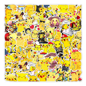 300 Designs 50pcs/set Autocollants Personnalisés Anime Pokemoned Pikachu Eevee Imperméables Autocollants pour Enfants Collection Décoration - Product Image 2