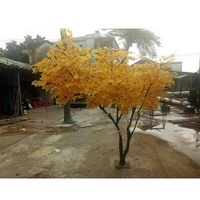 Arbre de Ginkgo jaune artificiel de forme naturelle, arbre de Ginkgo Biloba de 200cm de hauteur à vendre, prix de Ginkgo d'arbre artificiel