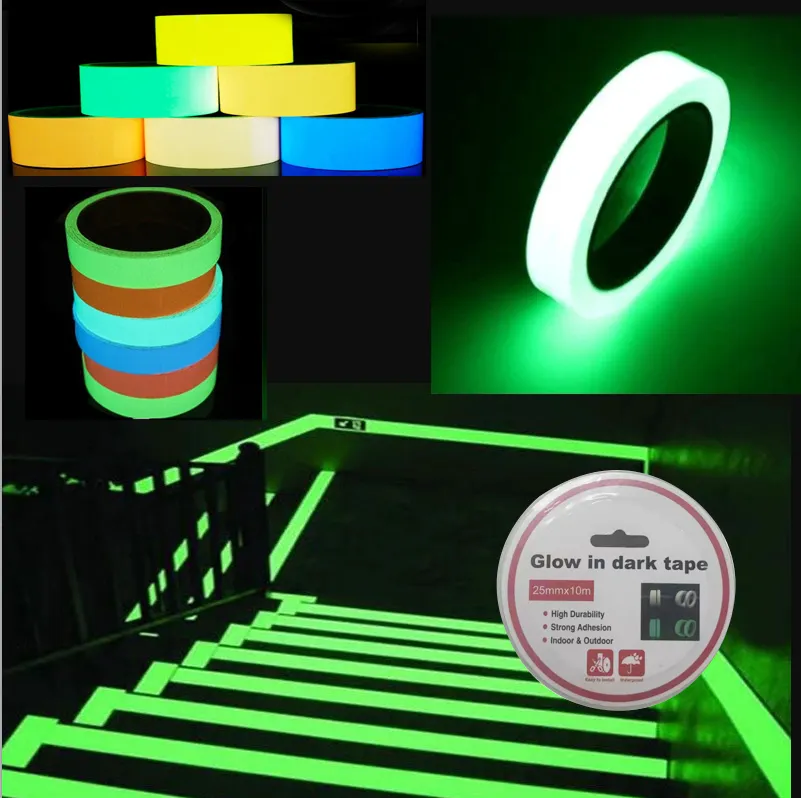 MANCAI Venta al por mayor Luminous Glow in the Dark Tape 15mm x 3m Luminous Sticker Fluorescente Glow Tape