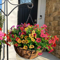 Plantes suspendues artificielles en forme de marguerites, panier de fleurs pour la Saint-Valentin, décoration extérieure estivale, aspect résistant aux UV et au soleil en plastique