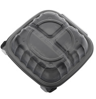 Tiya Logo personnalisé préparation de repas à emporter récipient alimentaire jetable couvercle à charnière micro-ondes PP contenants alimentaires en plastique