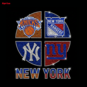 Premium Rhinestone Iron on Transfers <strong>New</strong> <strong>York</strong> Sports Teams 4 in 1 Collection High Quality DIY Apparel Decoration for Fans - Product Image 1