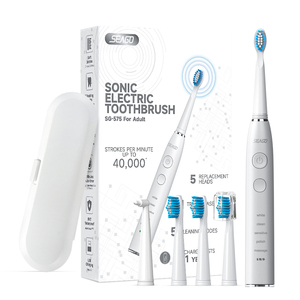 Brosse à <span class=keywords><strong>dents</strong></span> électrique sonique intelligente SEAGO SG575 rechargeable par USB, autonomie de 300 jours, 5 modes, minuterie automatique, nettoyage des <span class=keywords><strong>dents</strong></span> - Product Image 1