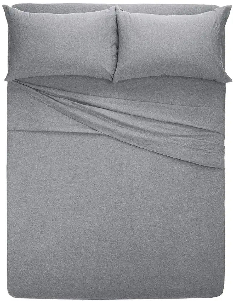 ชุดเครื่องนอนผ้าถักนิตติ้ง Jersey,ผ้าฝ้าย100% จำนวน4ชิ้นชุดผ้าปูที่นอนแบบถัก