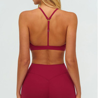 Sujetador Deportivo Sexy con Tirantes Ajustables y Relleno Extraíble, Diseño Profundo en V, 90% Nailon, para Yoga